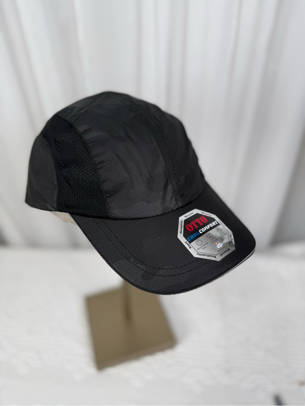 OTTO Cool Comfort Black Camo Running Hat Cap